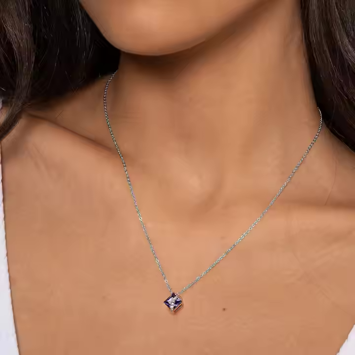 Azure Sapphire Pendant Necklace