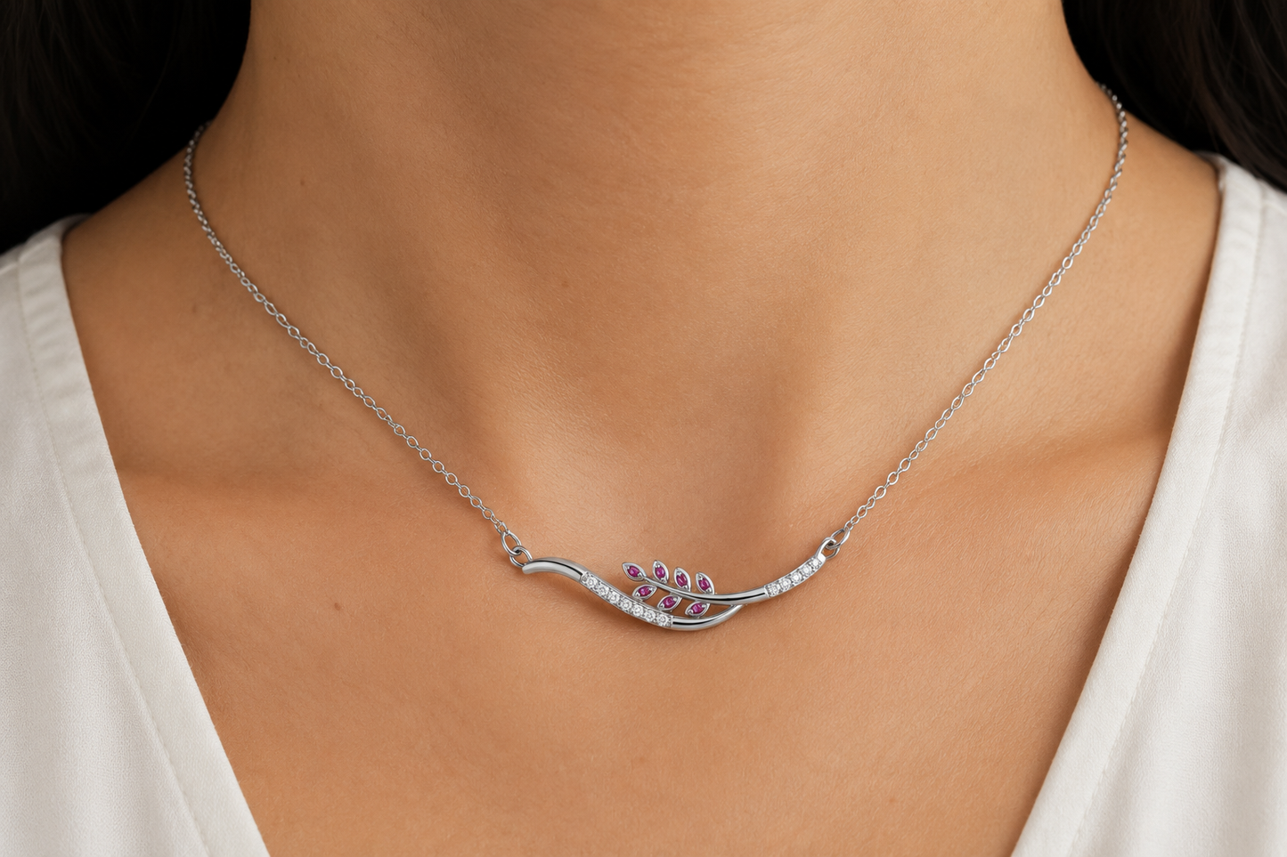 Bria Pink Bar Necklace