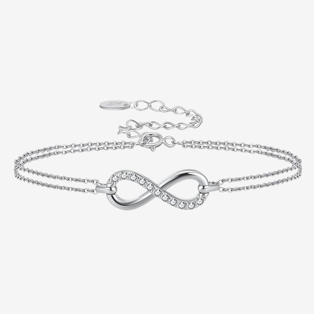 infinity bracelet, sterling silver
