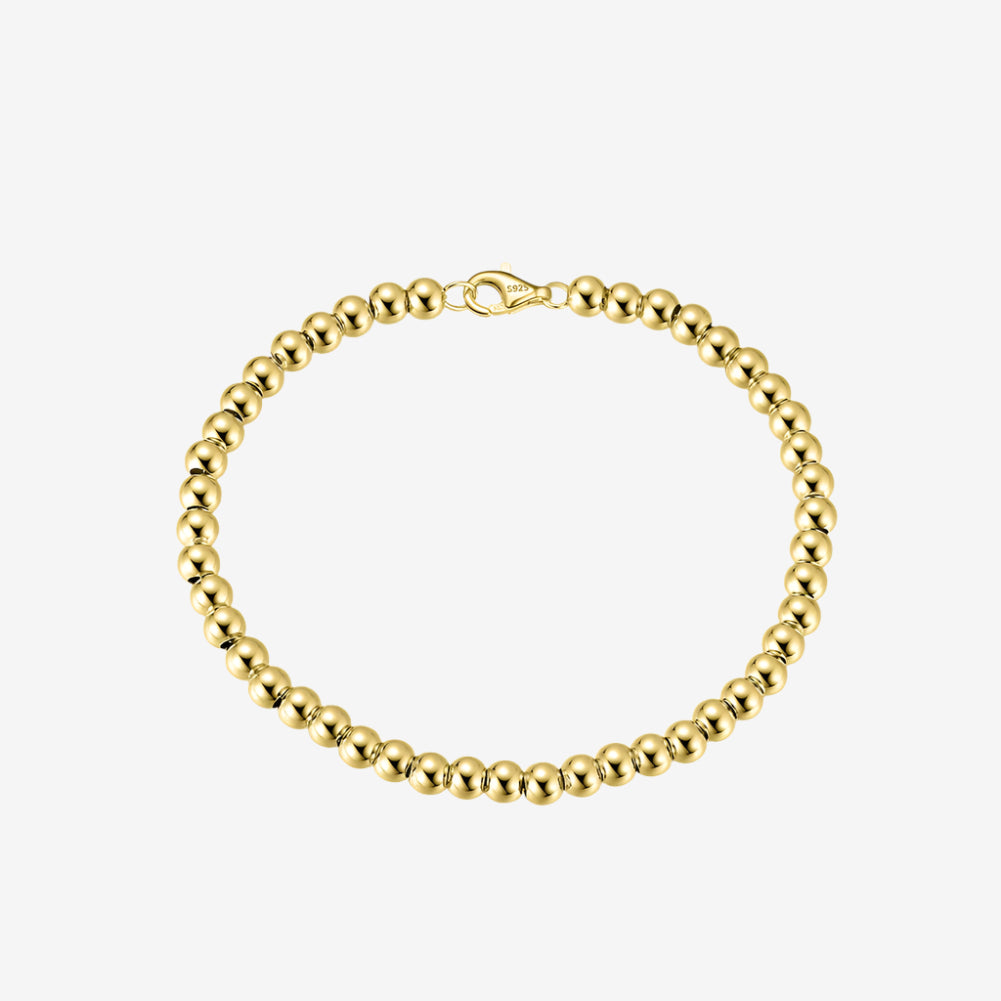 gold bead bracelet, vermeil