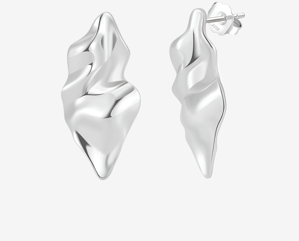 Daya Hammered Leaf Earrings