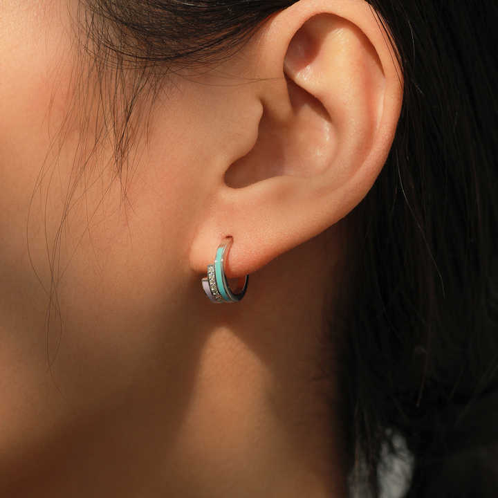 Edith Rainbow huggie rainbow earrings