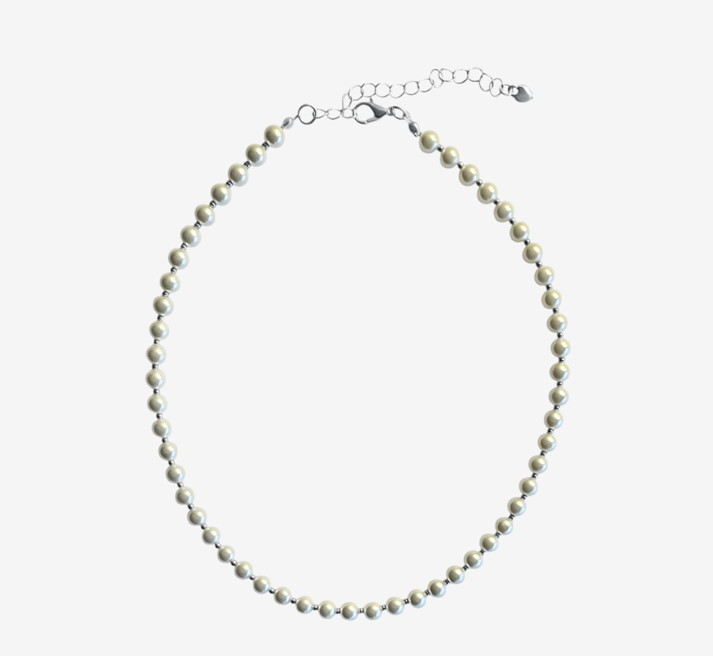 Gracie Glass Pearl Necklace, silver