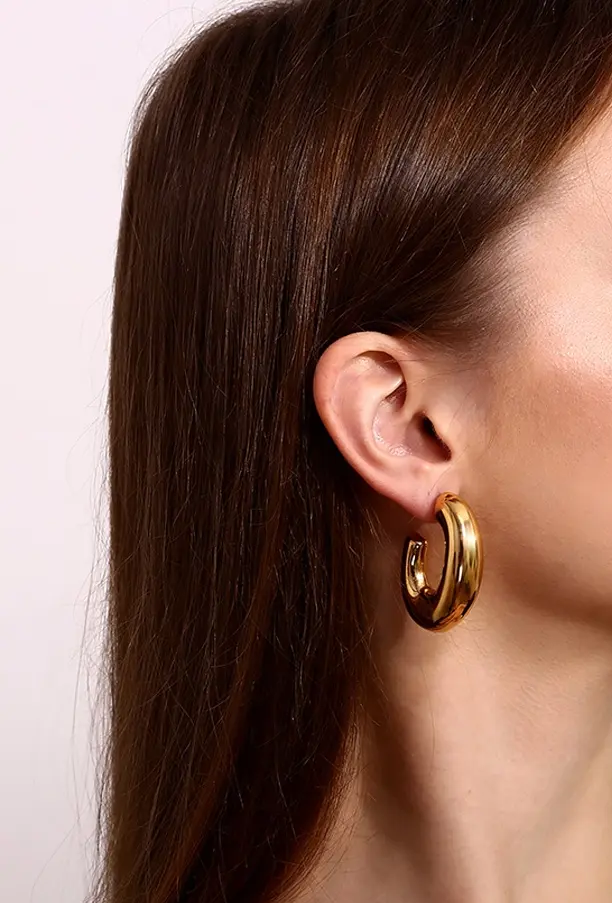 Chunky Open Hoop Earrings