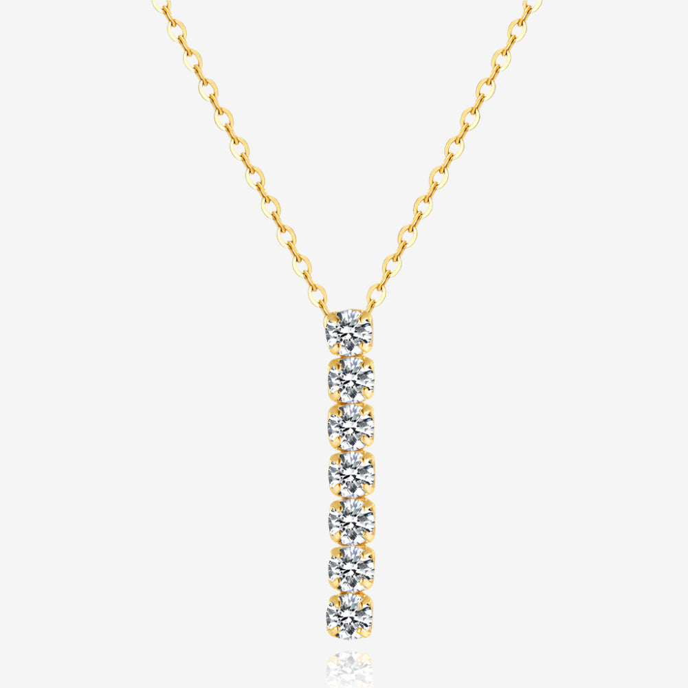 Lariat tennis necklace, vermeil