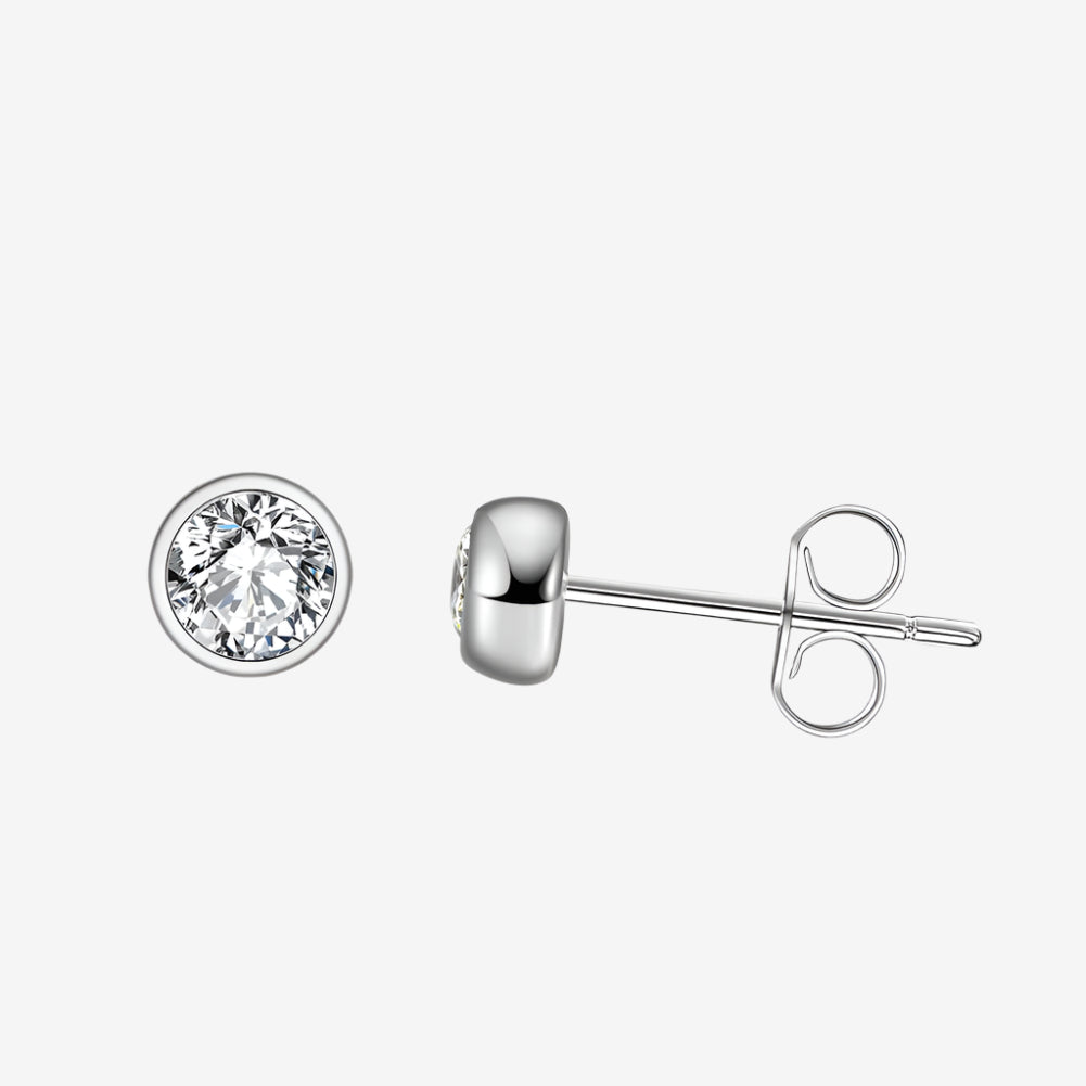 Leah Bezel Set Stud Earrings