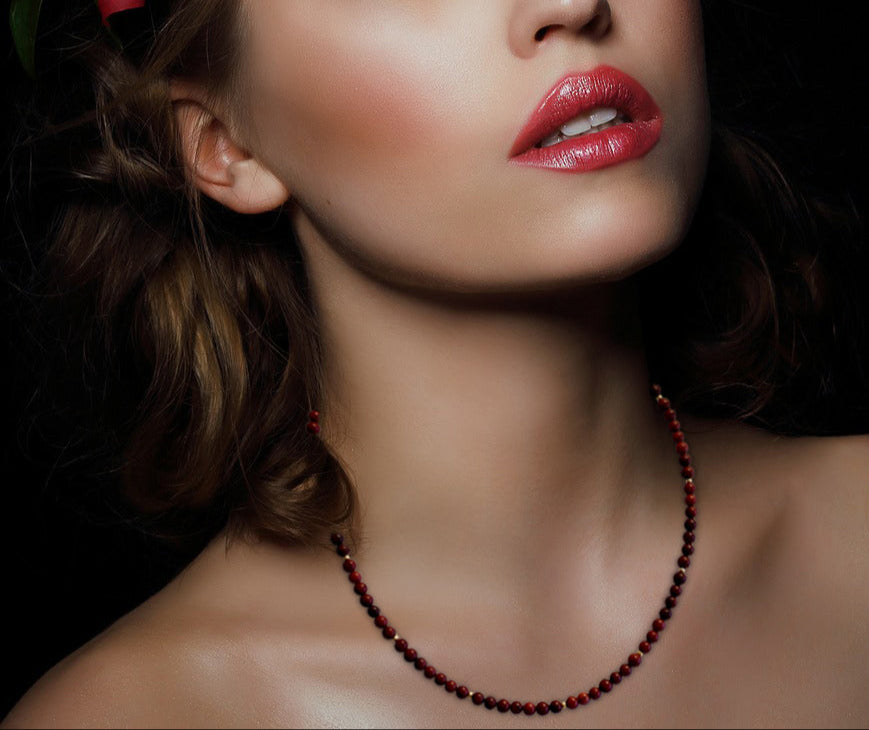 Scarlet Bamboo Red Coral Necklace