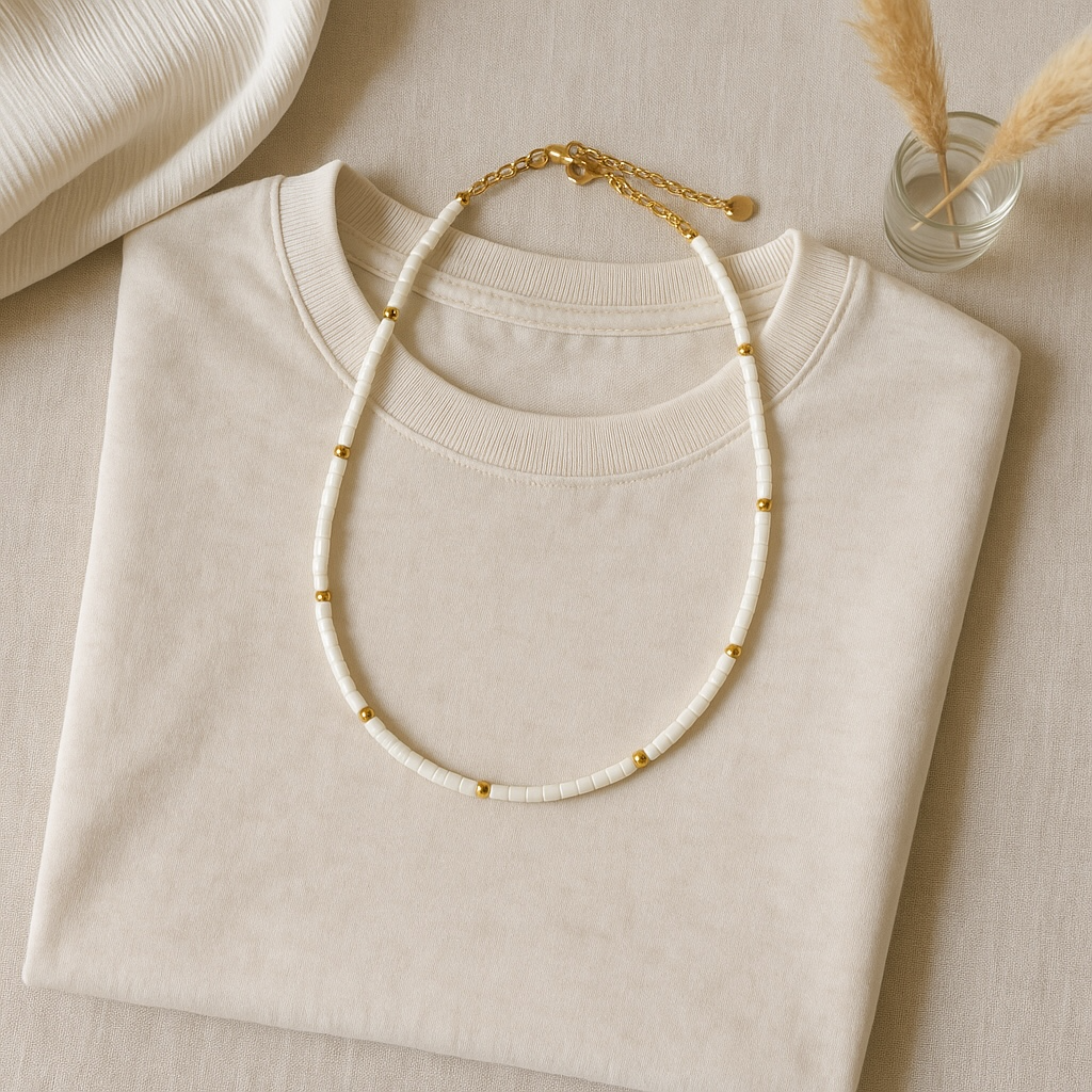 Anita Natural Shell Bead Necklace
