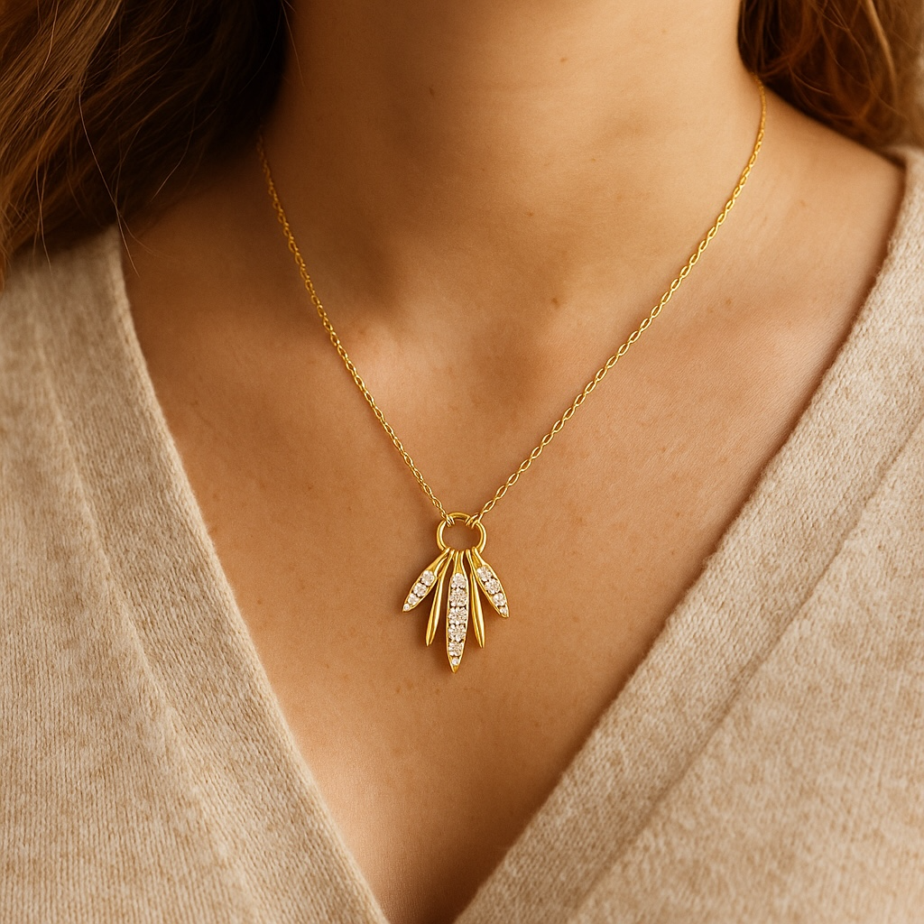 Robin Pave Cluster Necklace