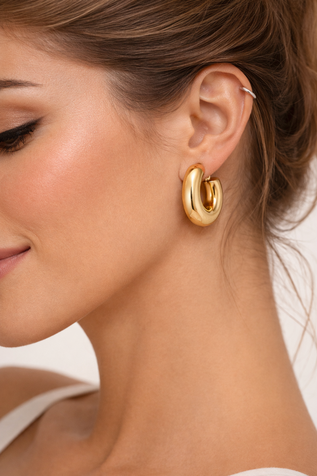Chunky Open Hoop Earrings