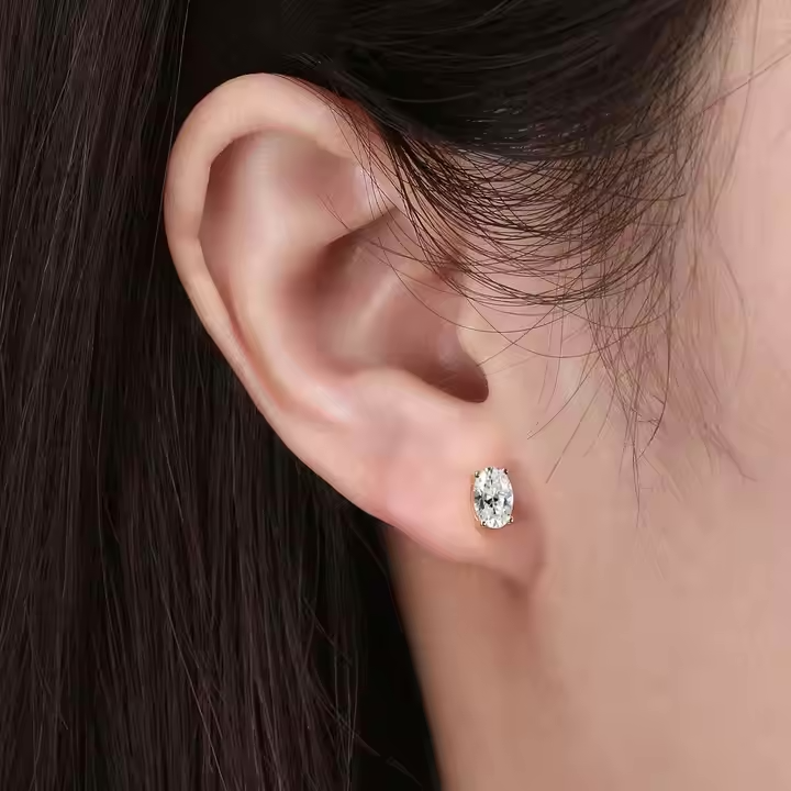 Eleni Oval Stud Earrings