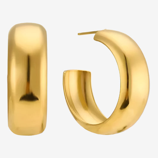 Chunky Bold flat hoops