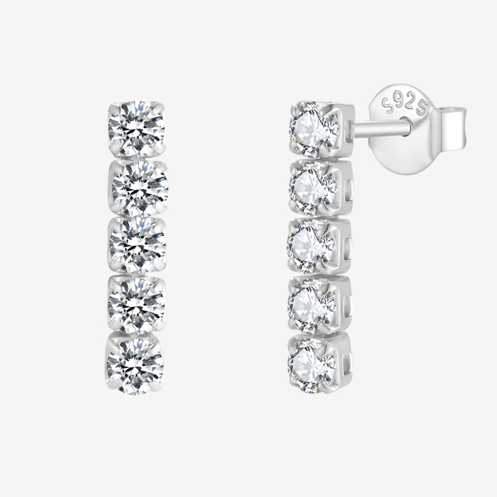 Pave tennis earrings