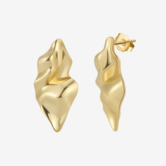 Daya Hammered Leaf Earrings