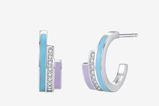 Edith Rainbow huggie rainbow earrings