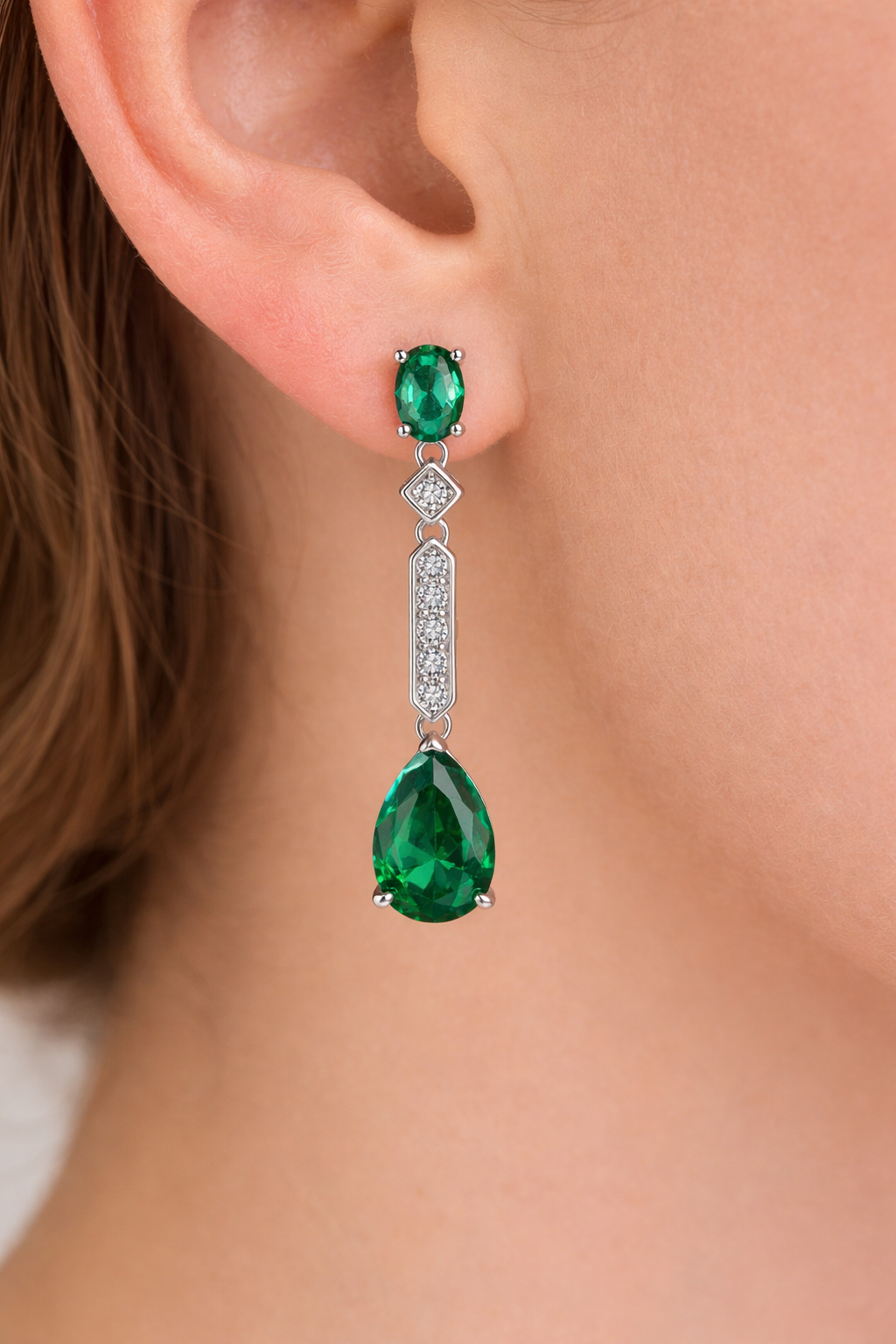 JOEt Andra lab emerald drop earrings