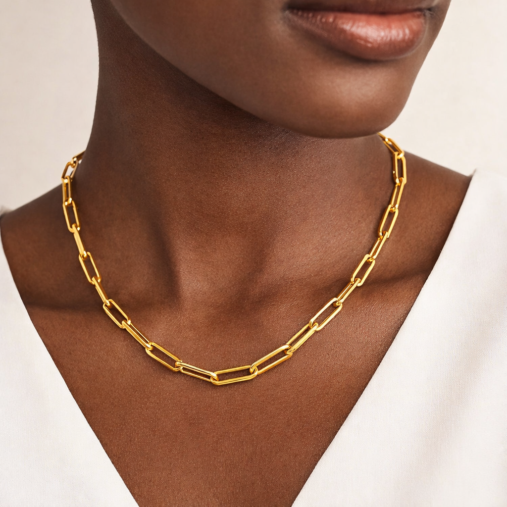 Bold paperclip necklace