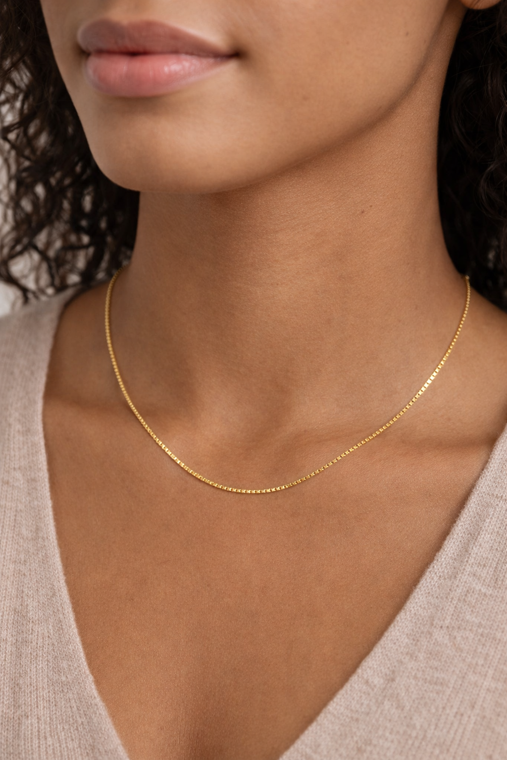 JOET Box chain. necklace, gold