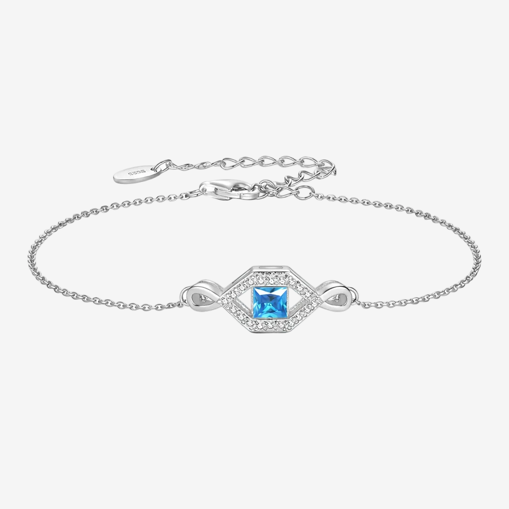 Caia Blue infinity bracelet, silver