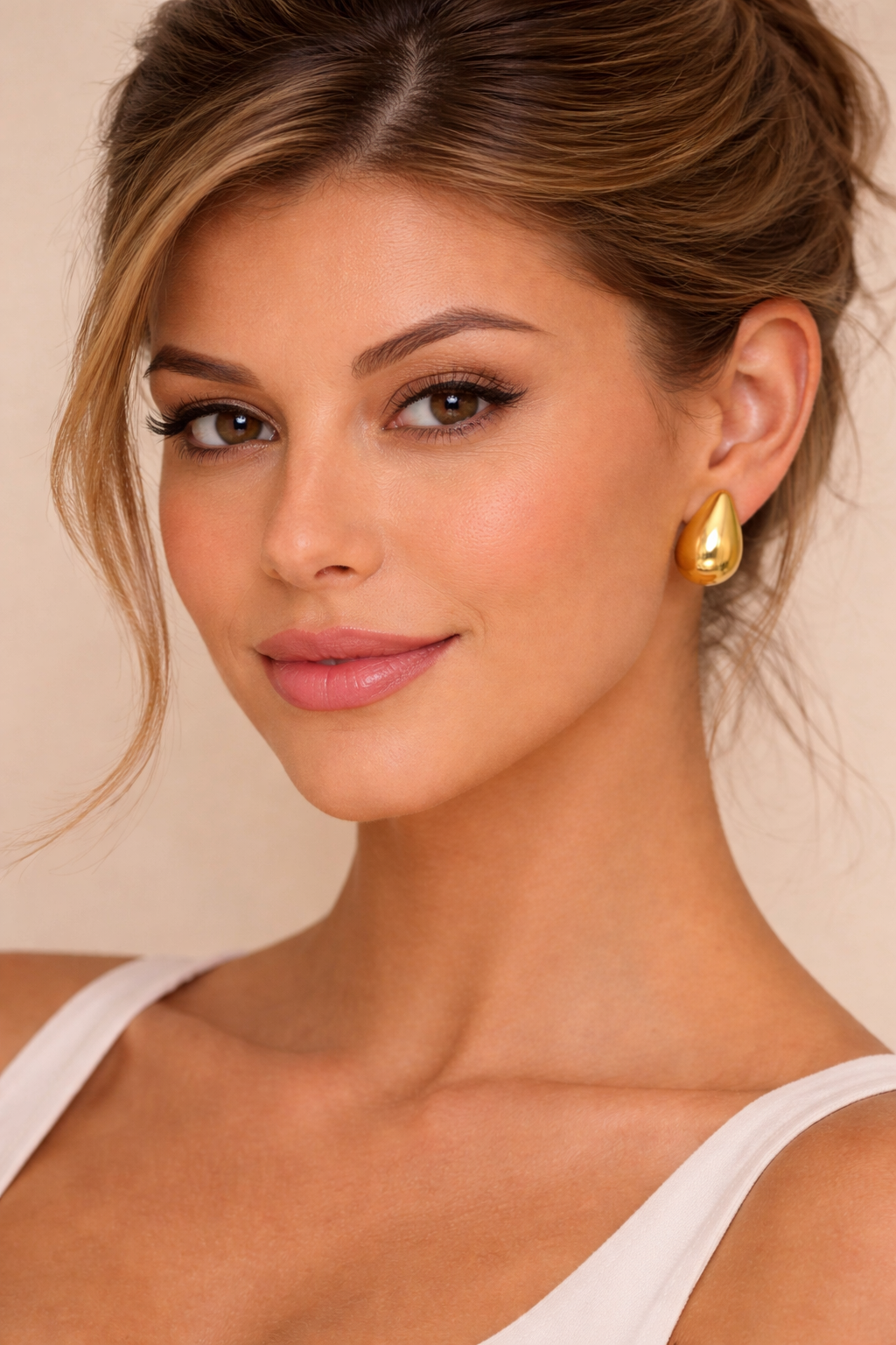 Chunky Water Drop earrings, gold