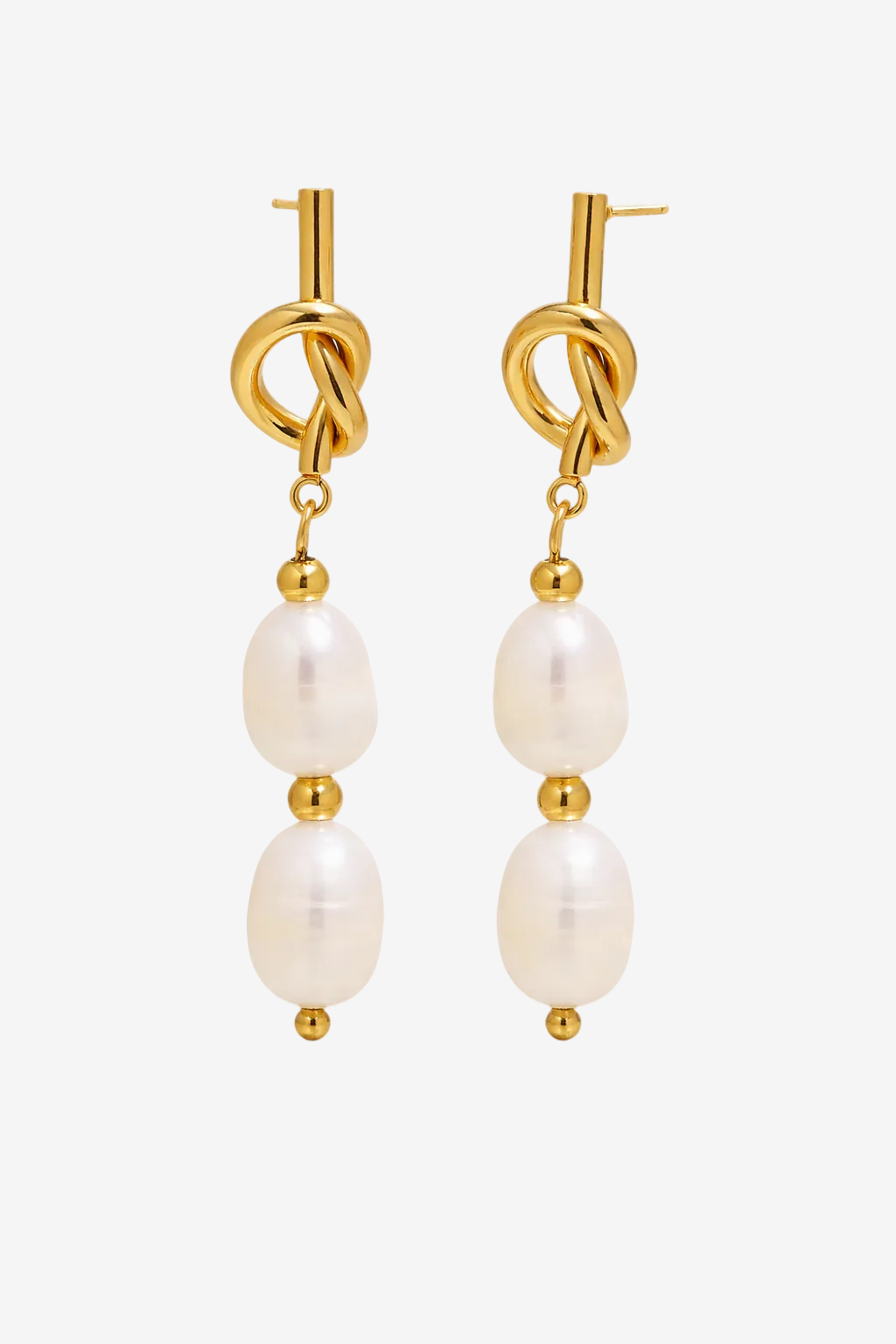  Elara Freshwater pearl twisted knot earrings