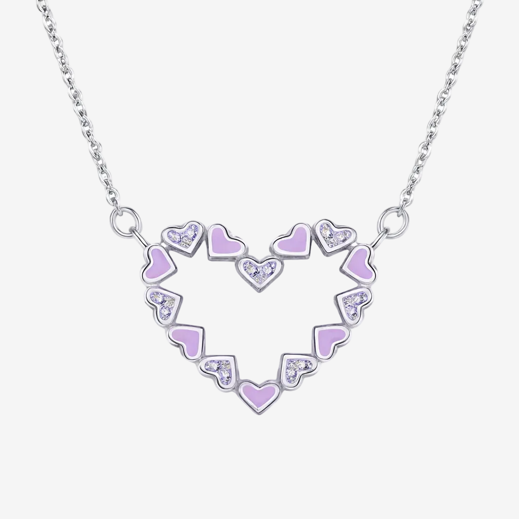 Elodie Lavender heart Pendant Necklace