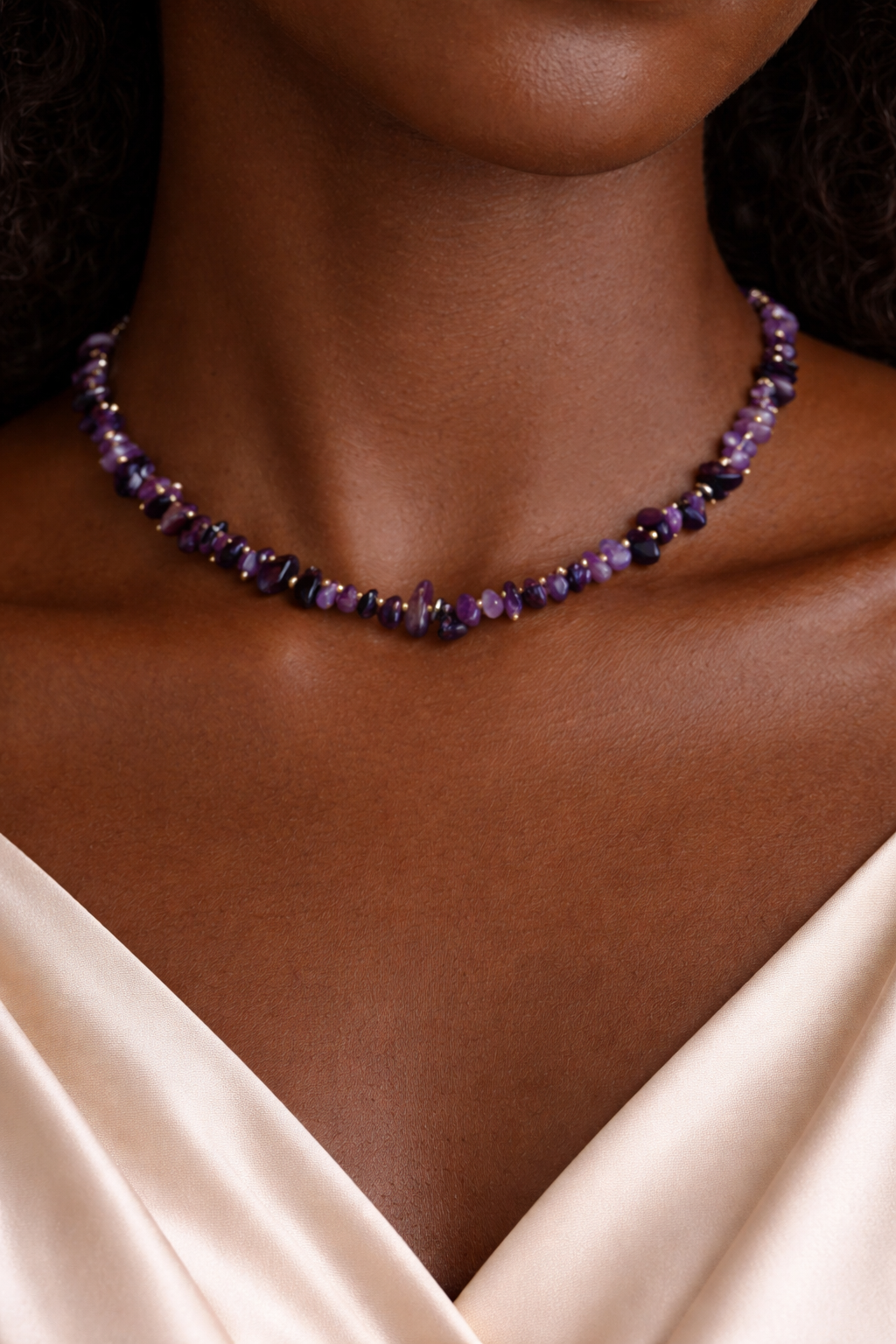 JOET Iris amethyst beaded necklace