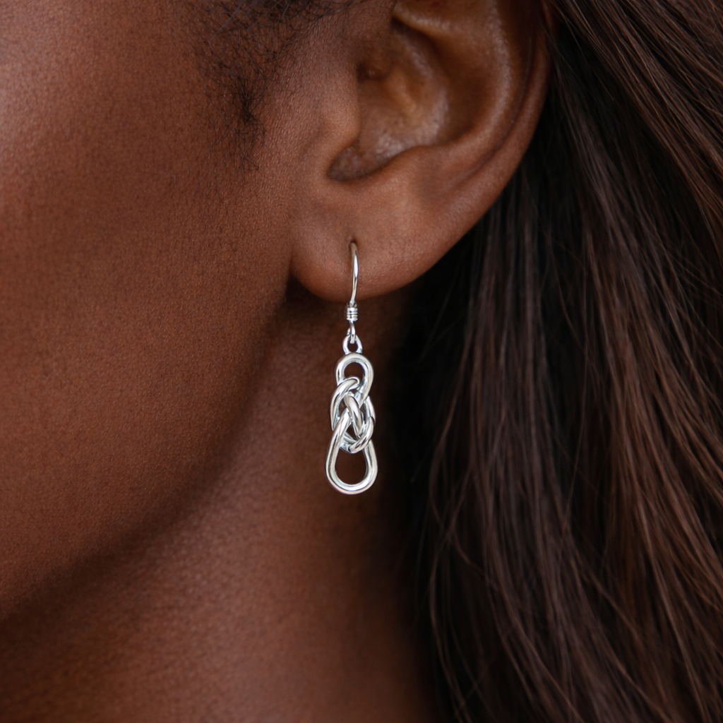 Keira Knot dangle earrings, SILVER