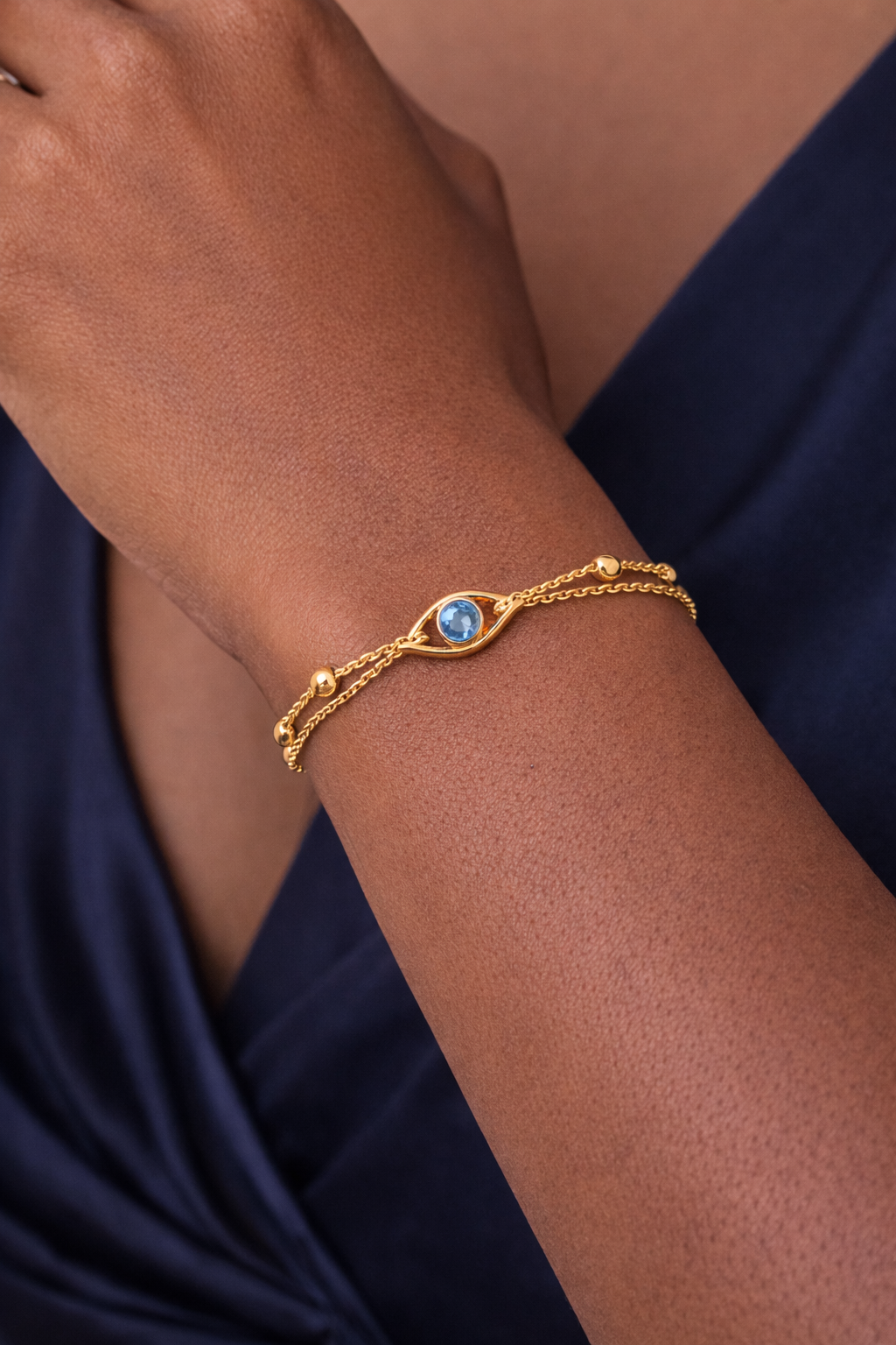 Layna Evil Eye Double Band, gold