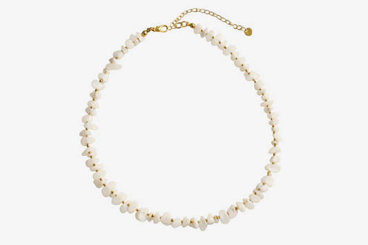Lilly white Jade stone necklace 