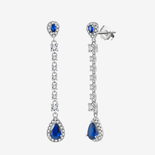 Lorelai Blue Zircon Stone Pendant Earrings 