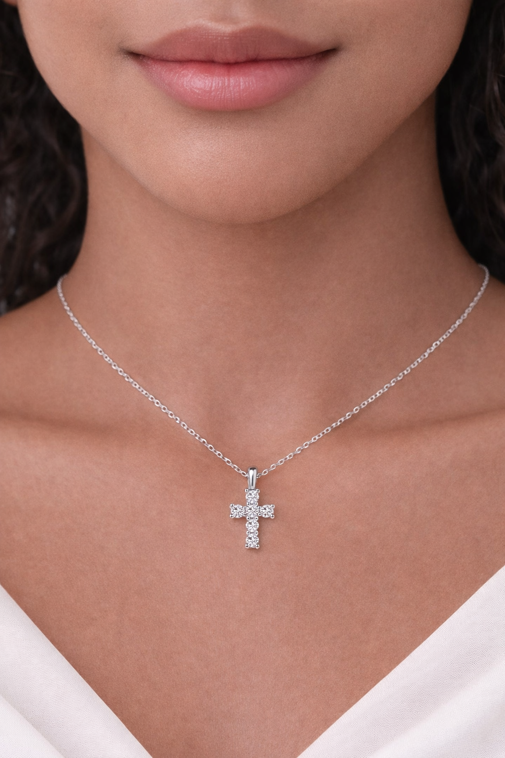JOET Lucia Moissanite cross necklace