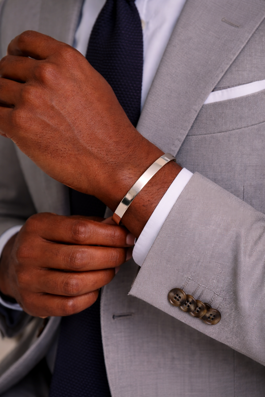 JOET MEN, Steel Silver Cuff, Large