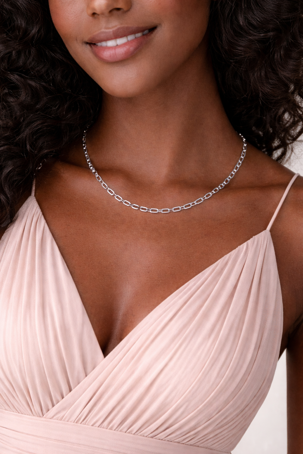 JOET Paperclip Necklace, Silver