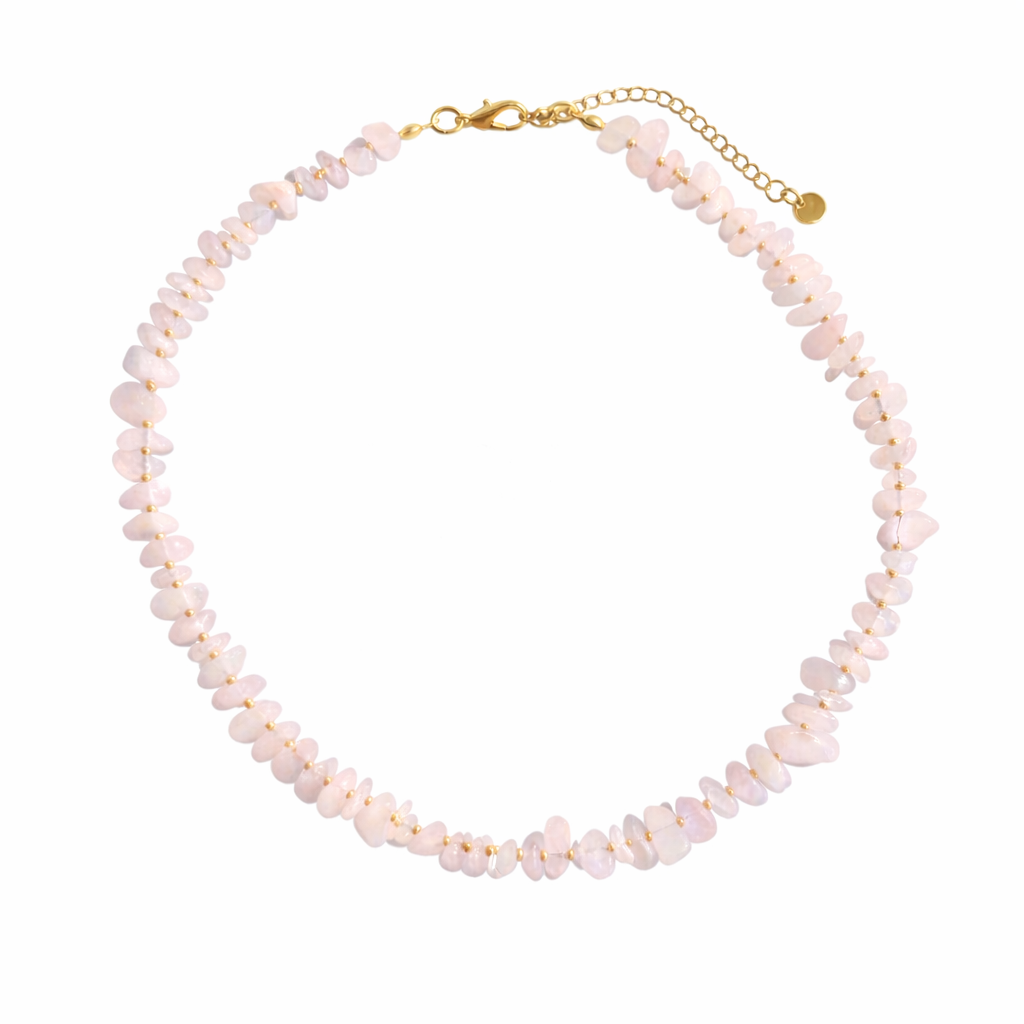 JOET Rosalyn Rose quartz beaded necklace