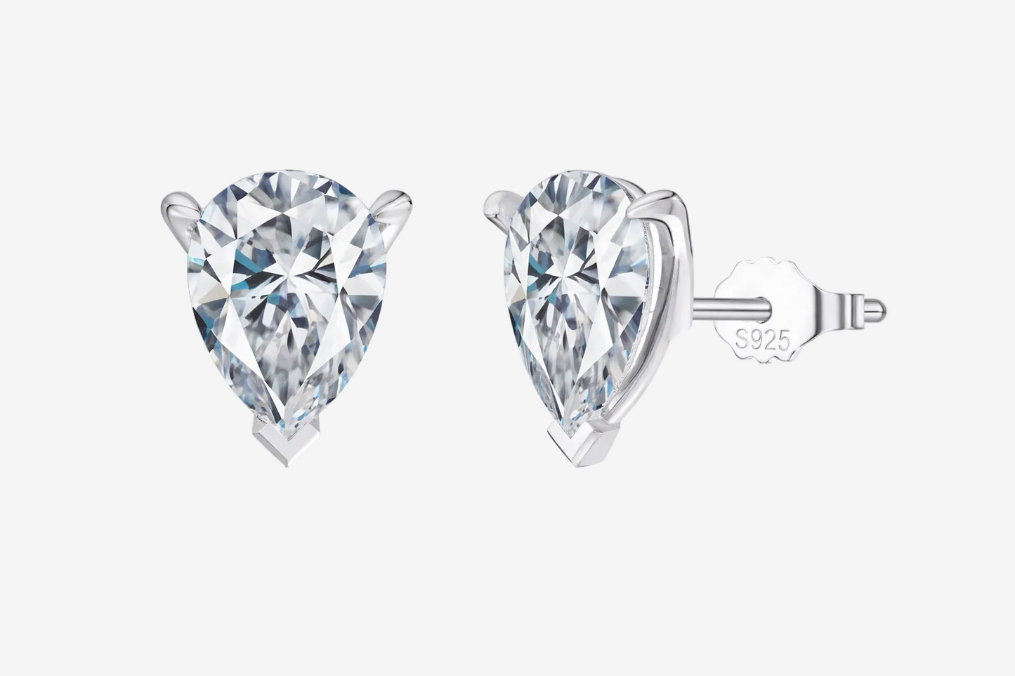 Seren, Pear-shaped Moissanite Earring Studs