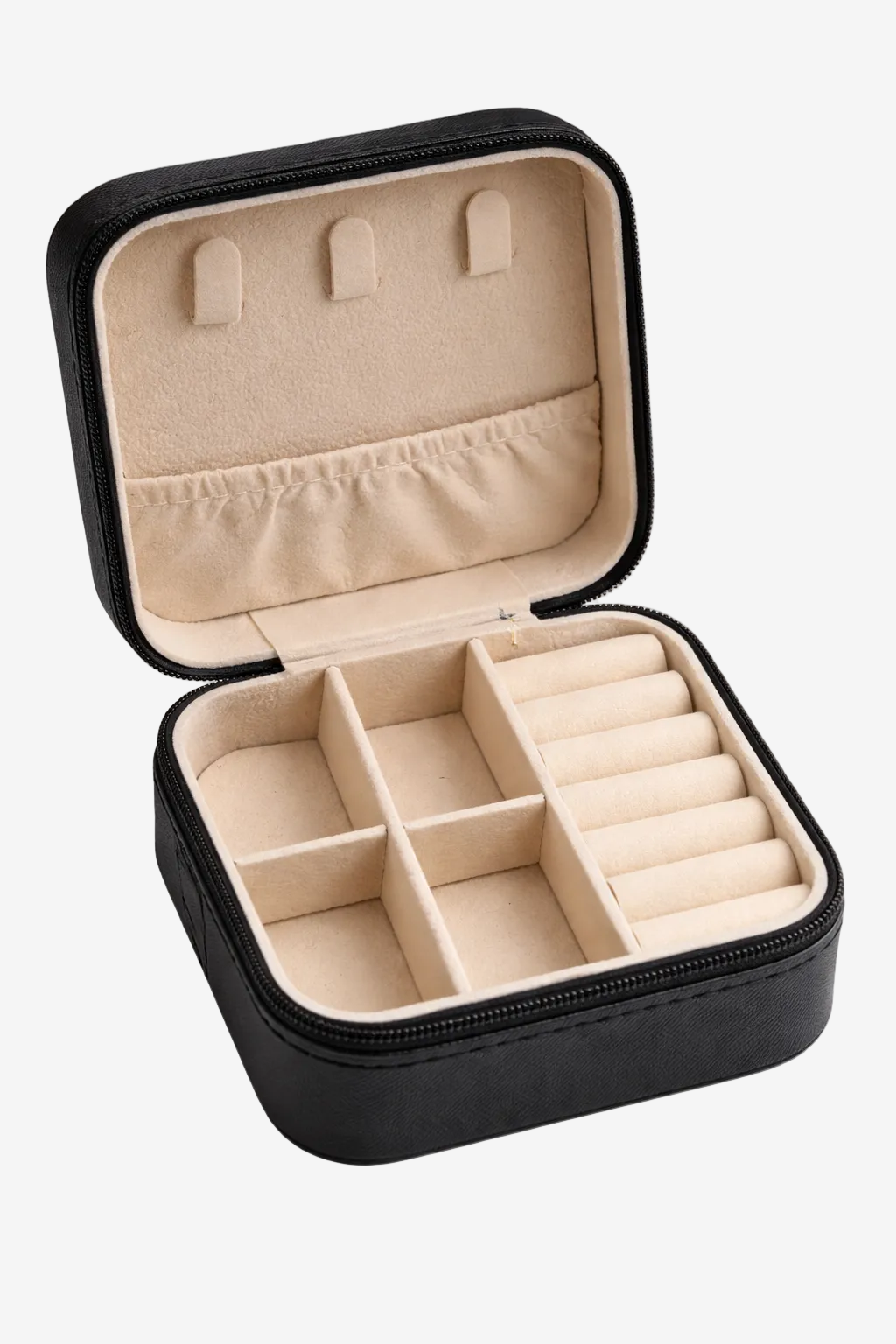 JOET Small travel jewelry box, black ope