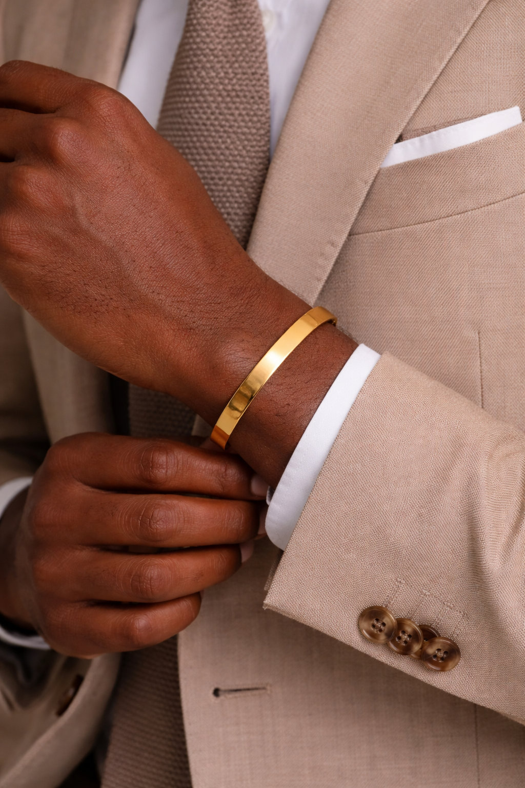 Steel Gold cuff, Large 1