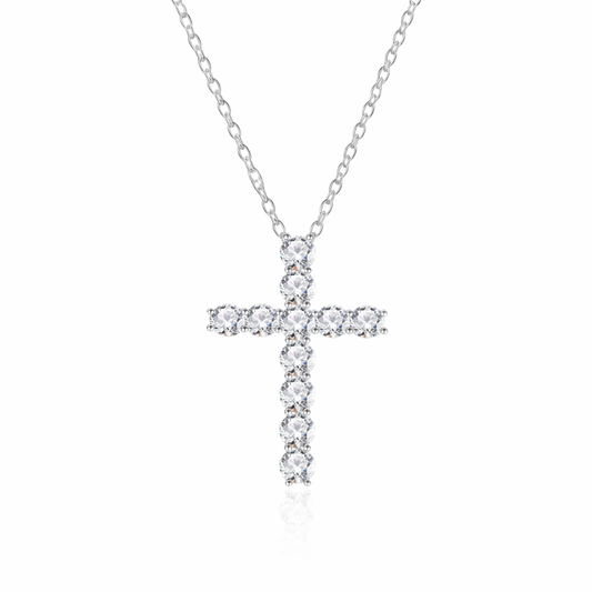 Vera cross necklace, sterling silver