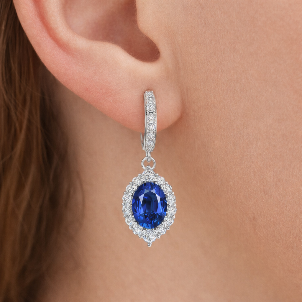 JOET Viola lab Sapphire earrings