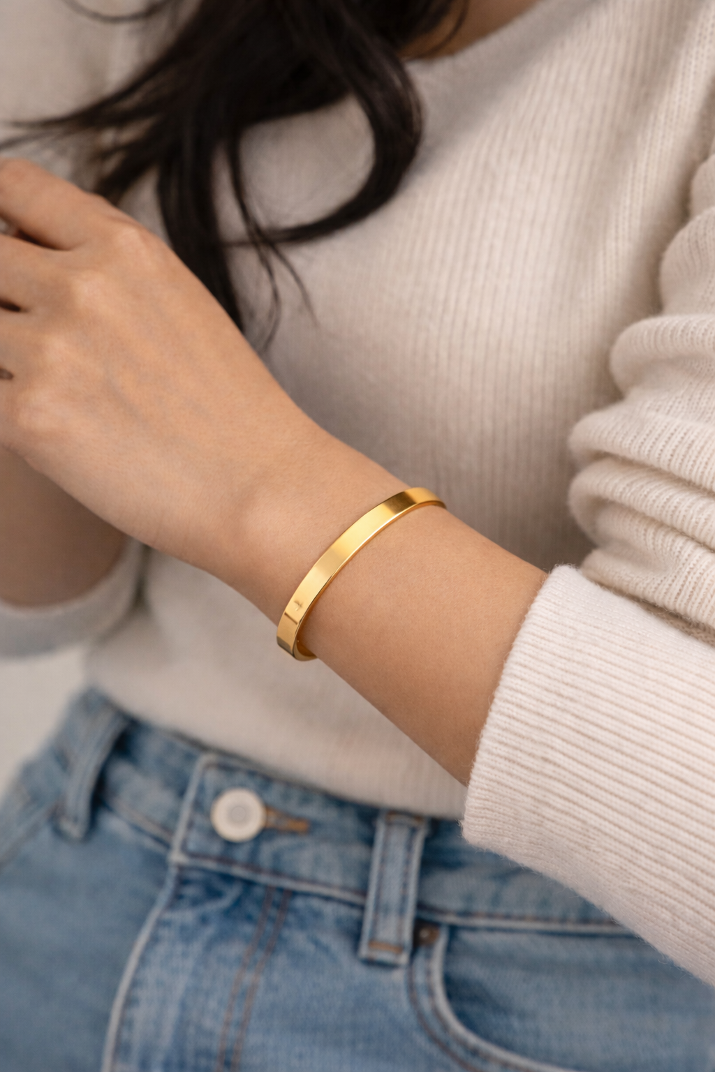 steel gold cuff, medium