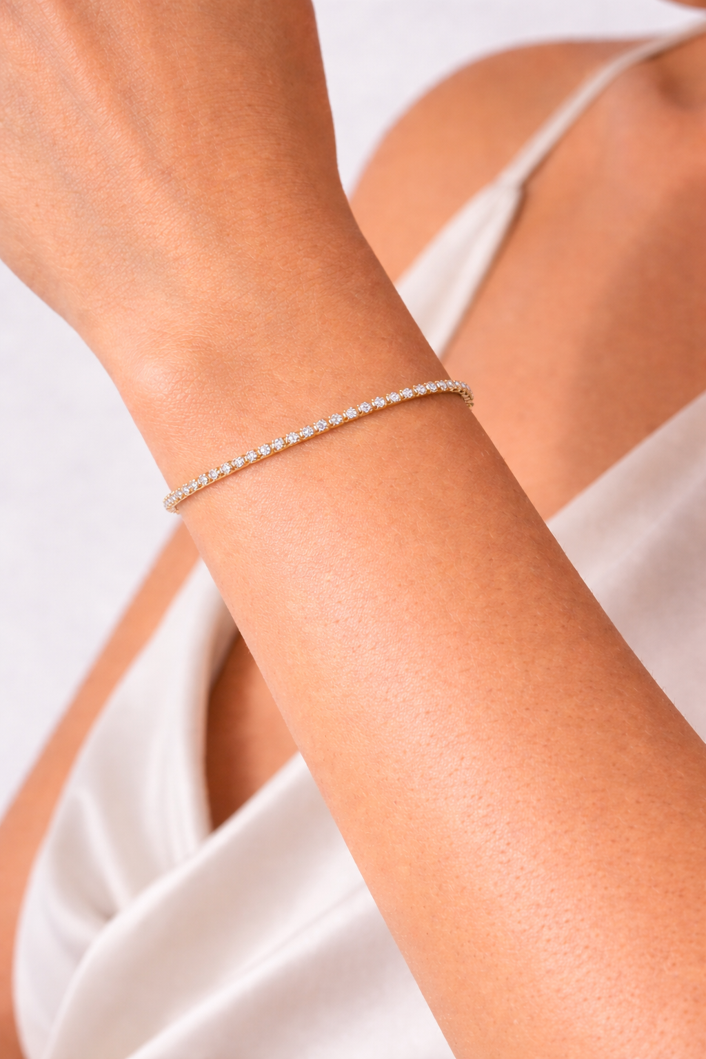 Demi half tennis bracelet.