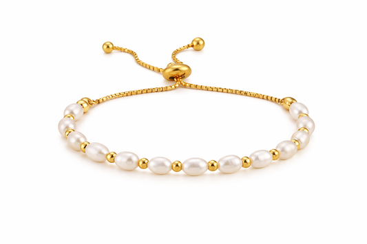 Freshwater pearl bracelet, stainless steel