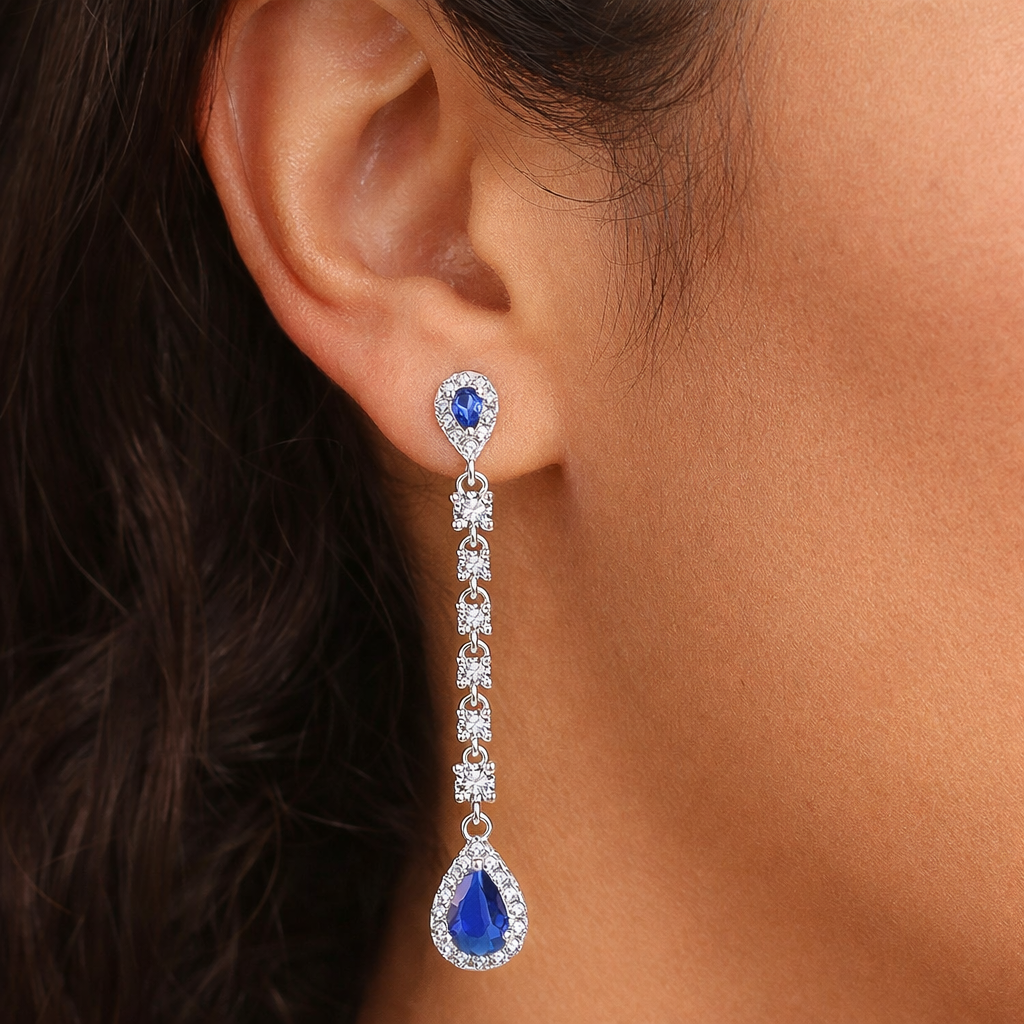 Lorelai Drop sapphire earrings