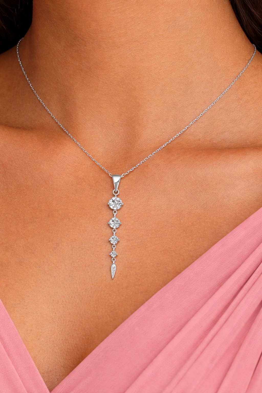 JOET Mirabel Drop pendant necklace neck