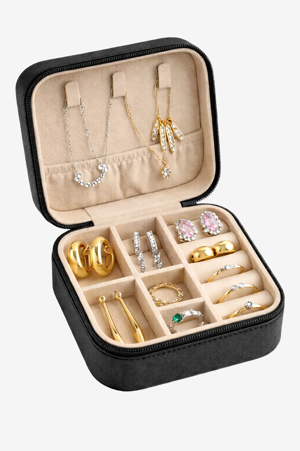 JOet Small travel jewelry box, black filled