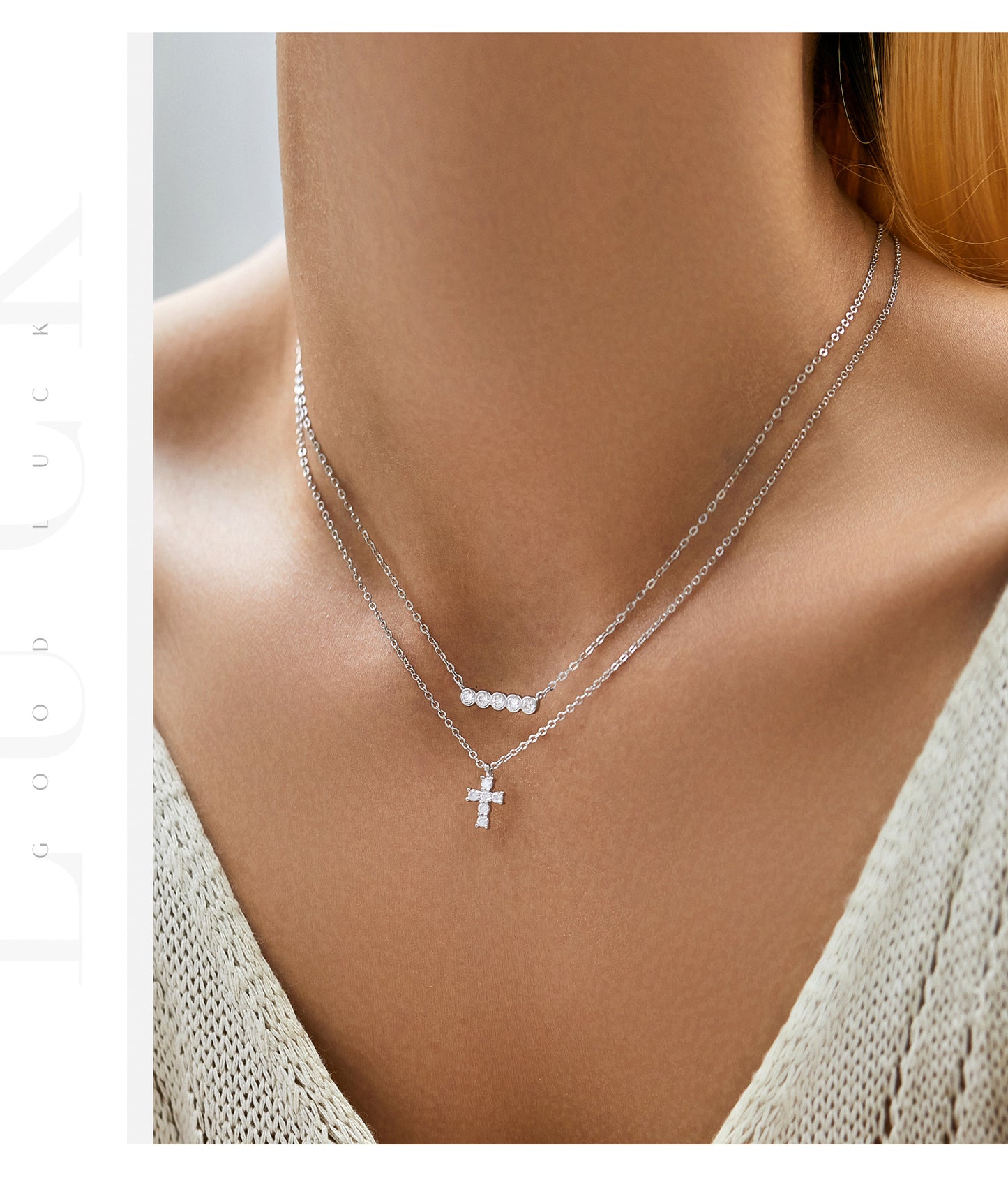 Lucia Moissanite Cross Necklace