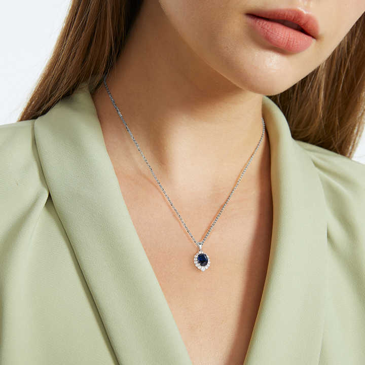 Viola, Simulated Sapphire Necklace