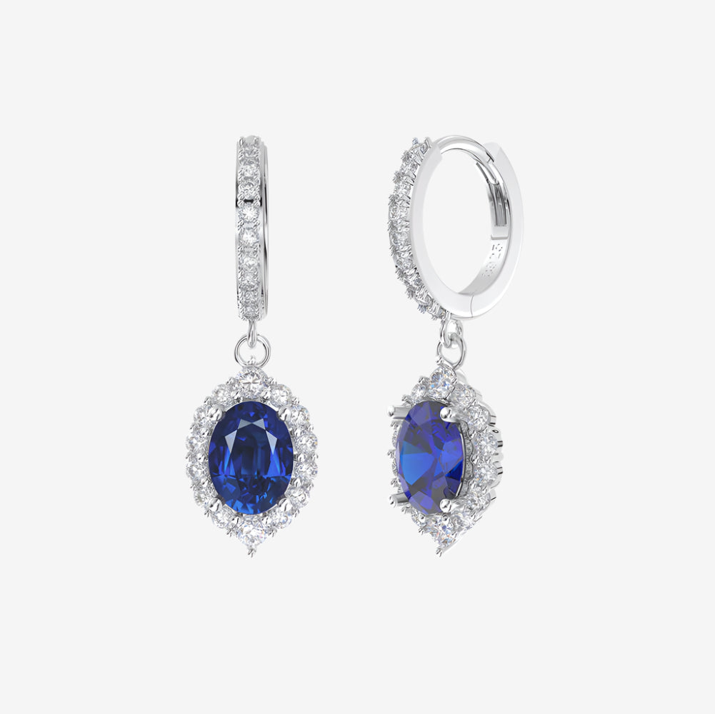 Viola Simulated Sapphire Pendant Earrings