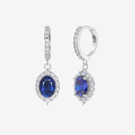 Viola Simulated Sapphire Pendant Earrings